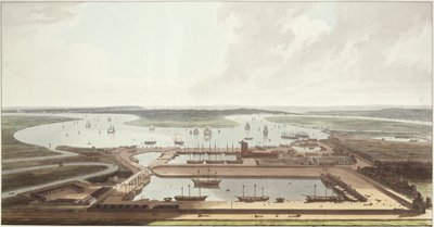 Blick auf die East India Docks, 1803 von Thomas und William Daniell